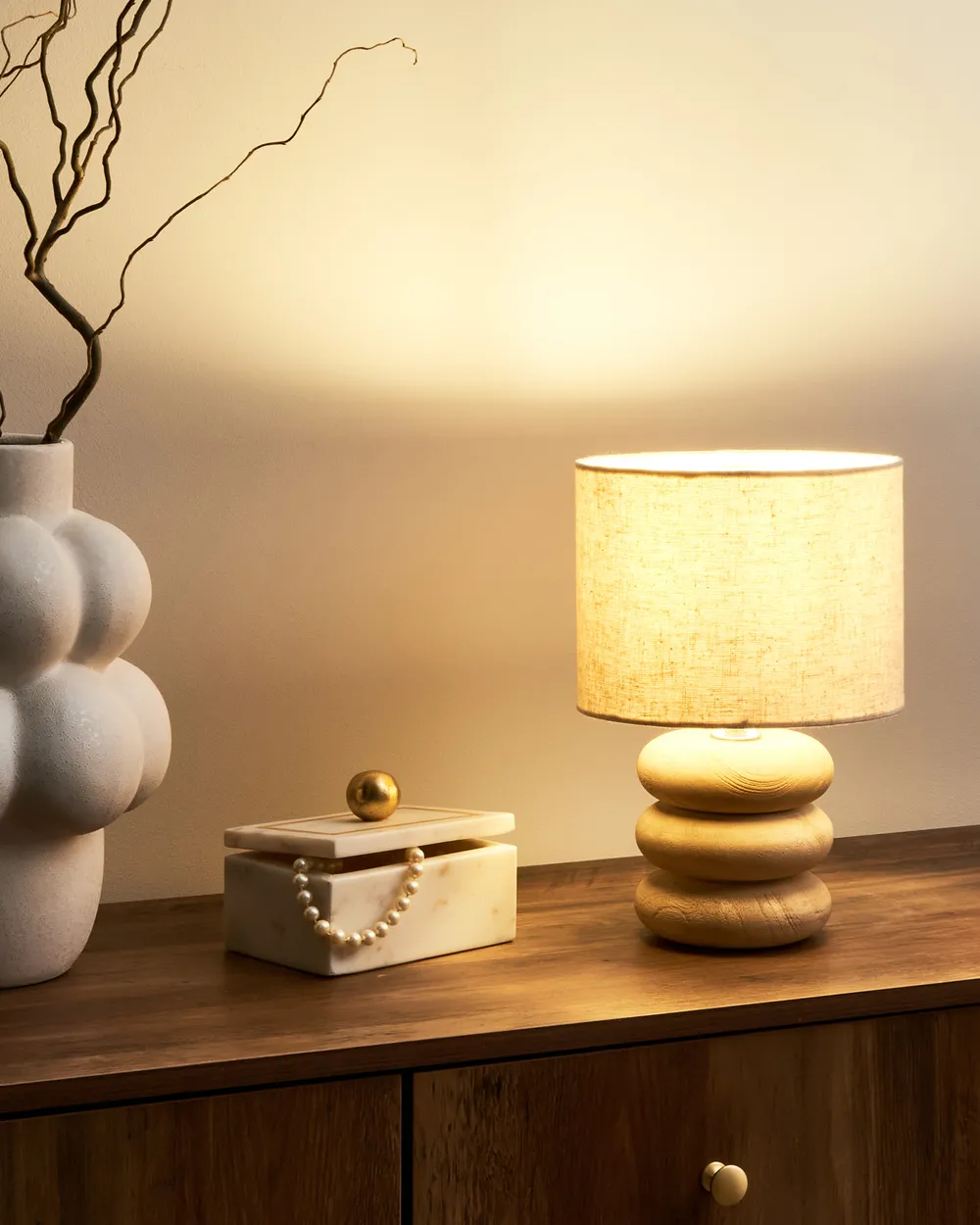 Table Lamp BETWA Mango Wood Light Brown