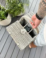 Picnic Basket GROSEILLE Wicker Grey_1085838