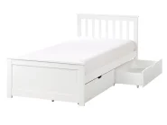 Bed with 2 Drawers OLENDON Pine Wood White 90 x 200 cm (EU Single)_954545
