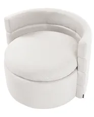 Swivel Armchair RANDERS with Storage Fabric Off-White_1063319