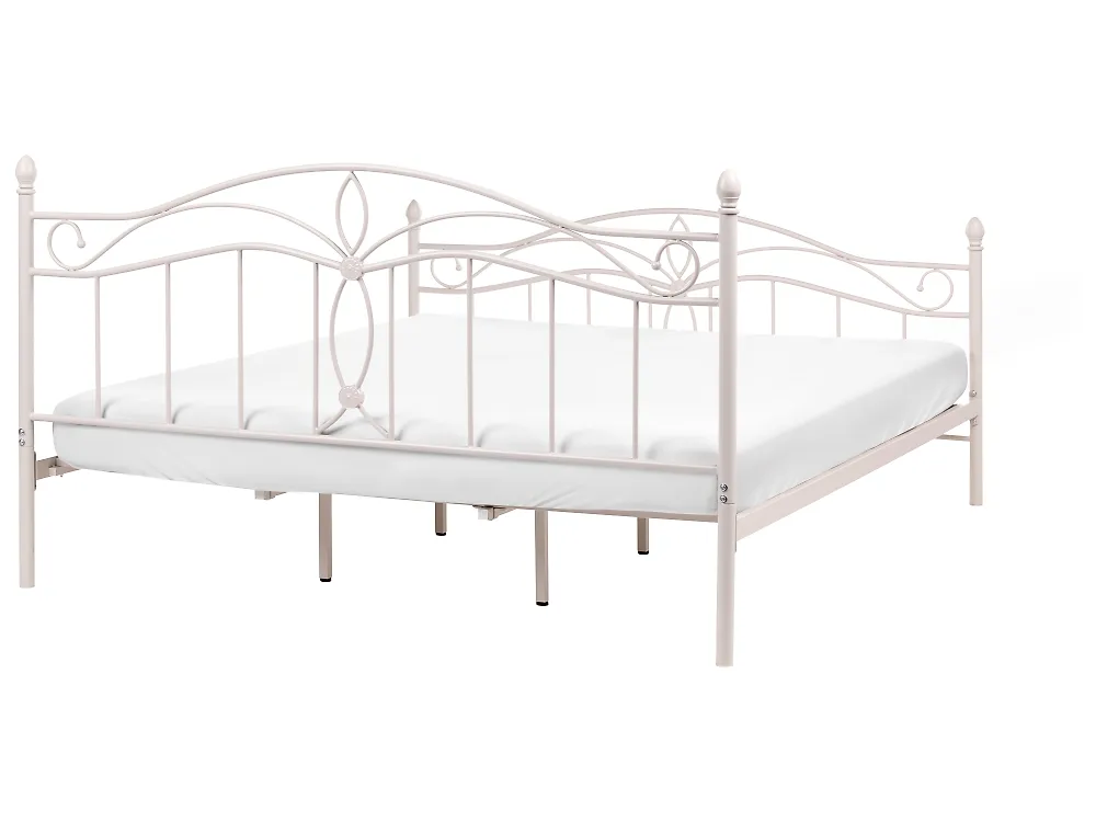 Bed Metal ANTLIA 180 x 200 cm (EU Super King) Light Beige_1165245