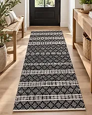 Teppich FEHIMLI Schwarz 80 x 150 cm Echtleder_1178481