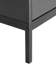 Glass Display Sideboard LANGFORD 137 cm Black_955482