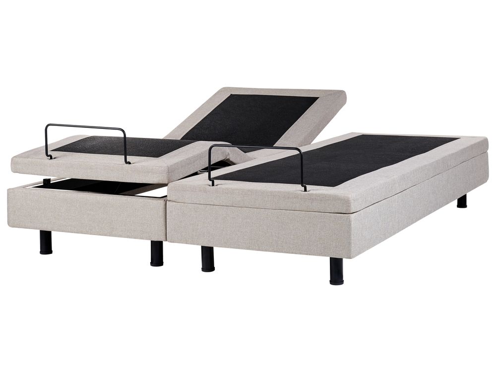 Verstellbares Bett ohne Kopfteil Stoff DUKE 180 x 200 cm Beige