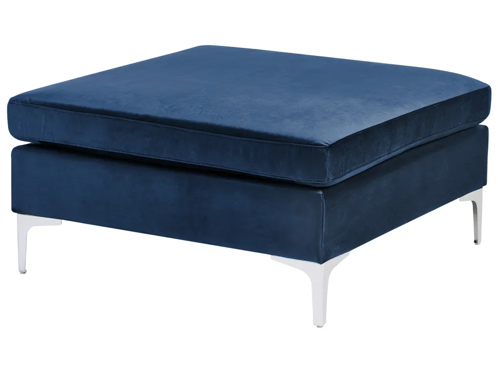 Modular Corner Sofa 4 Seater EVJA with Ottoman Velvet Navy Blue Left Hand_859943