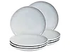Set of 8 Side Plates SESAME Stoneware Light Grey 21 cm