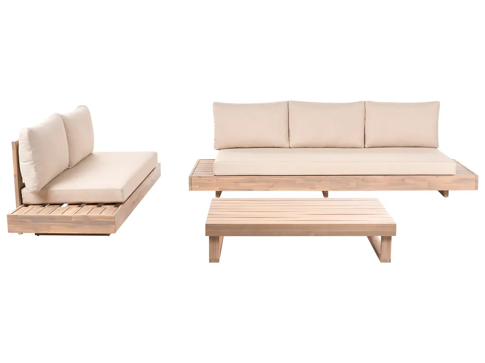 Set da giardino con tavolo 5 posti MARETTIMO Legno di acacia certificato Beige