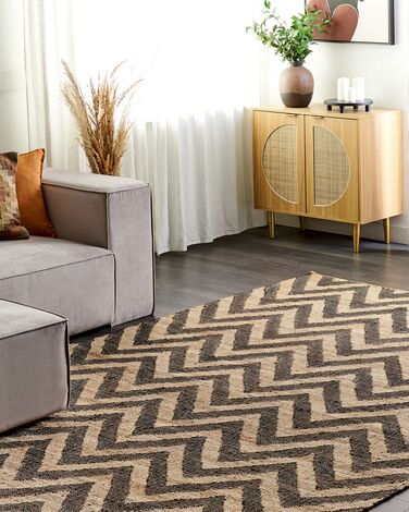 Jute Area Rug 200 x 300 cm Beige and Black DEDEPINARI