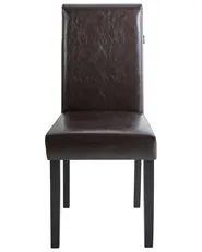 Set of 2 Dining Chairs BROADWAY Faux Leather Dark Brown_744296