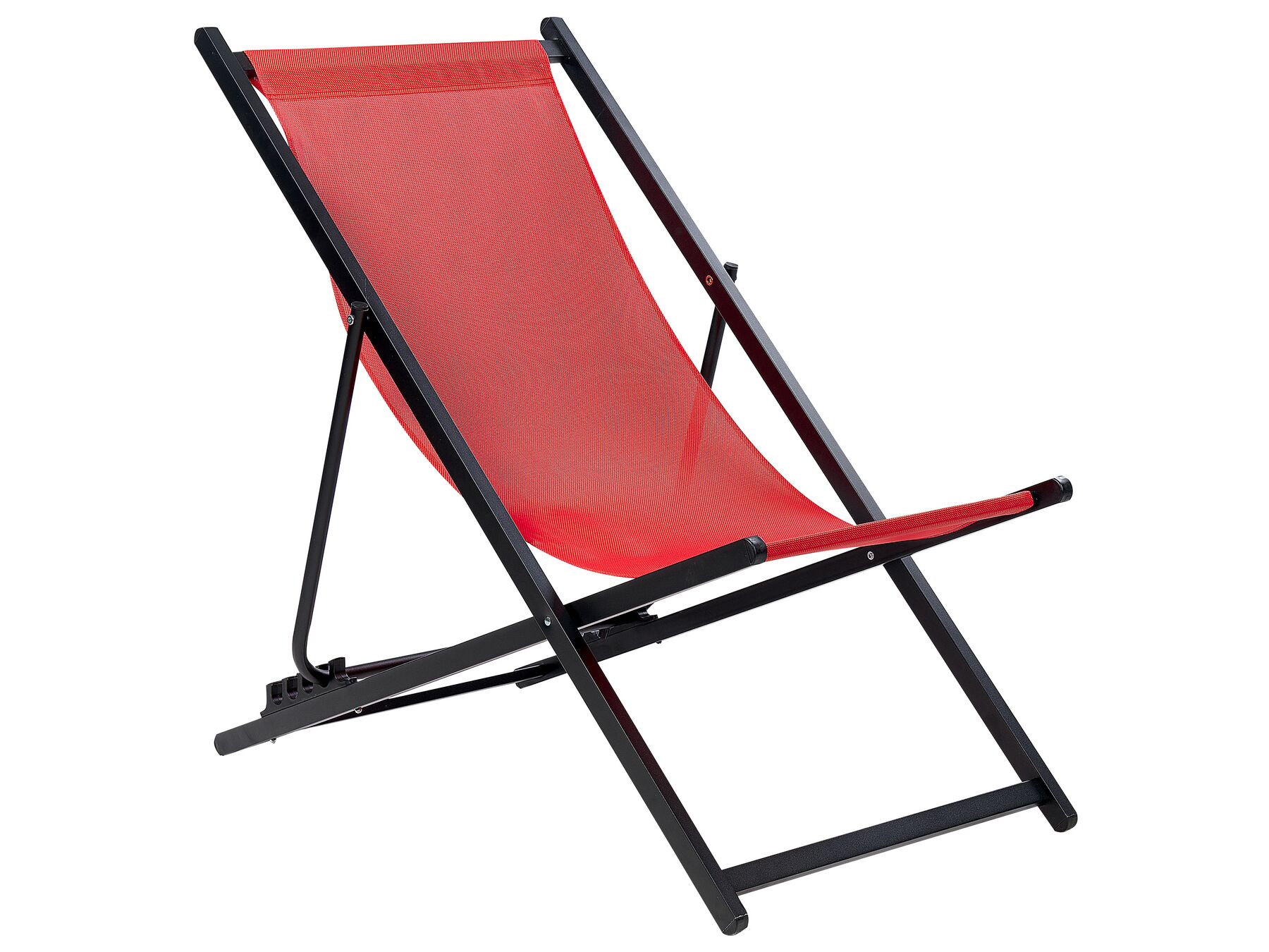 Folding Deck Chair Red and Black LOCRI II_857231