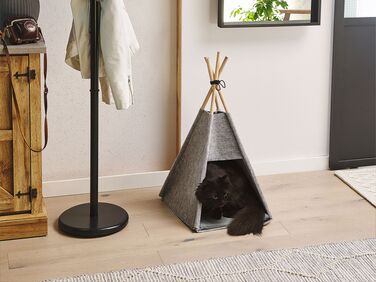 Felt Pet Teepee 35 x 40 cm Grey ULUBEY