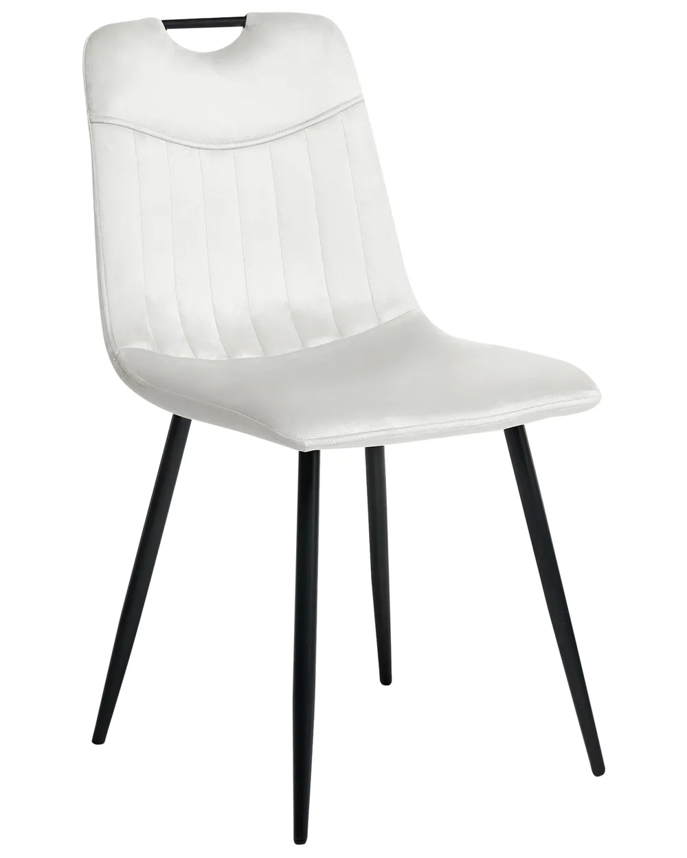 Set of 4 Dining Chairs ARGYLE Velvet Off-White_995835