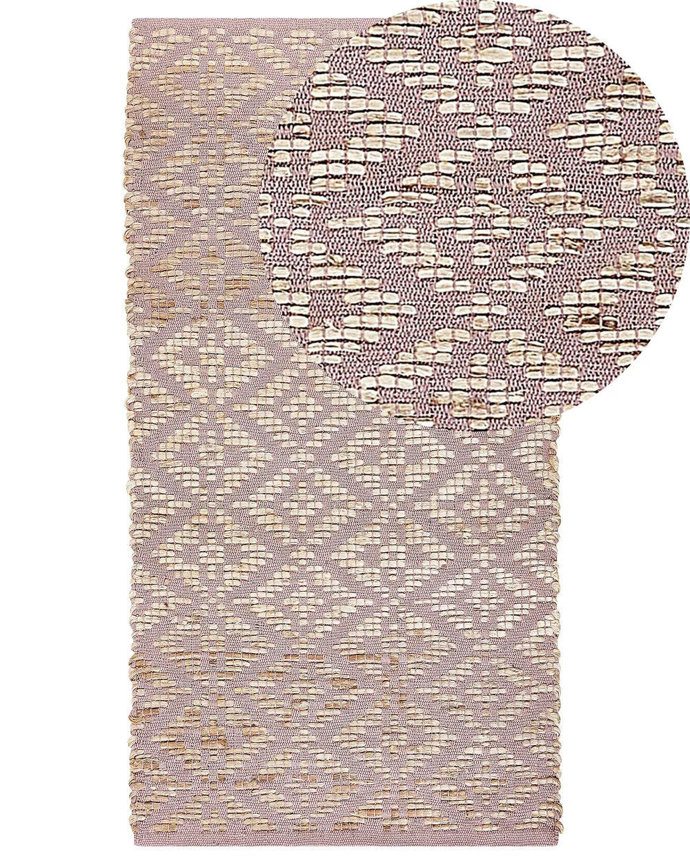 Tappeto GERZE Rosa 80 x 150 cm Cotone