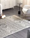 Teppich Wolle weiß / schwarz 160 x 230 cm geometrisches Muster PAZAR_855569