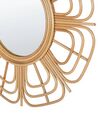 Rattan Sunburst Wall Mirror ⌀ 60 cm Beige PASAKU_822179