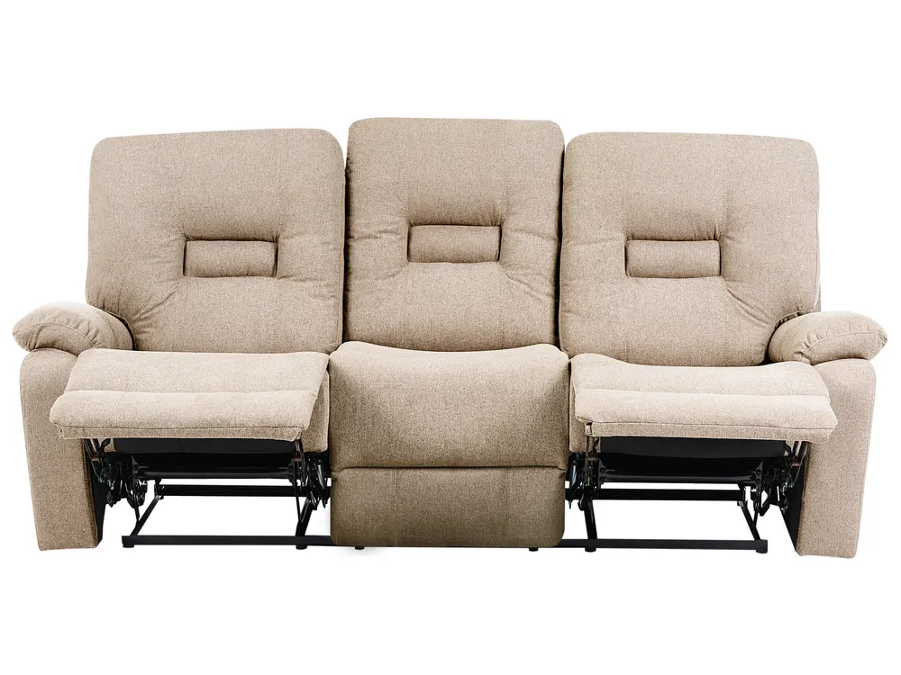 Manual Recliner Sofa 3 Seater BERGEN Fabric Beige_1064884