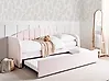 Trundle Bed Velvet EYBURIE 90 x 200 cm (EU Single) Pastel Pink