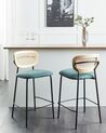 Lot de 2 chaises de bar en tissu bleu MAYETTA_931896