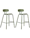Set of 2 Bar Chairs SIBLEY Green