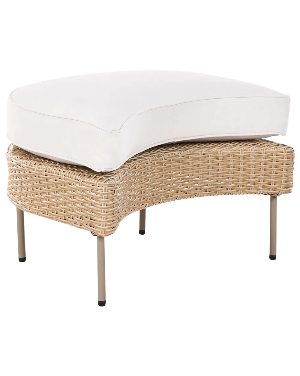 Poltrona da giardino con ottomana ARCILLE Rattan sintetico (PE) Beige_1082720
