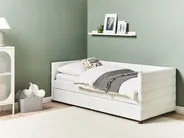 Letto da giorno con contenitore MARRAY Velluto Bianco sporco 90 x 200 cm_969795