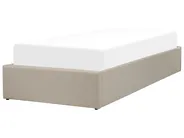 Bett mit Stauraum ohne Kopfteil DINAN Stoff Taupe 90 x 200 cm_1002105
