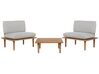 Lounge Set zertifiziertes Akazienholz hellbraun 2-Sitzer modular Auflagen hellgrau FRASCATI_718954