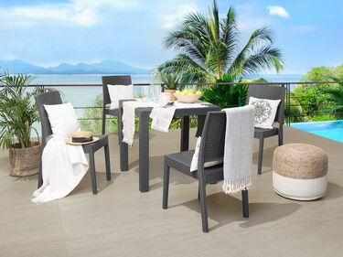 4 Seater Garden Dining Set Grey FOSSANO