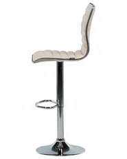 Set of 2 Bar Chairs LUCERNE Swivel Faux Leather Light Beige_782015