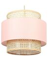 Lampadario rattan rosa pesca e naturale 172 cm YUMURI_837025