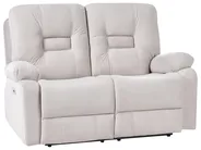 Electric Recliner Living Room Set 6 Seater BERGEN with USB Port Velvet Light Beige_1064824