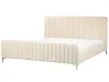 Bed Velvet LUNAN 180 x 200 cm (EU Super King) Light Beige