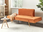 Sofa Bed 2 Seater SAARELA Velvet Orange_932705