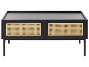 Coffee Table CULLEN with Storage Rattan Black_946508
