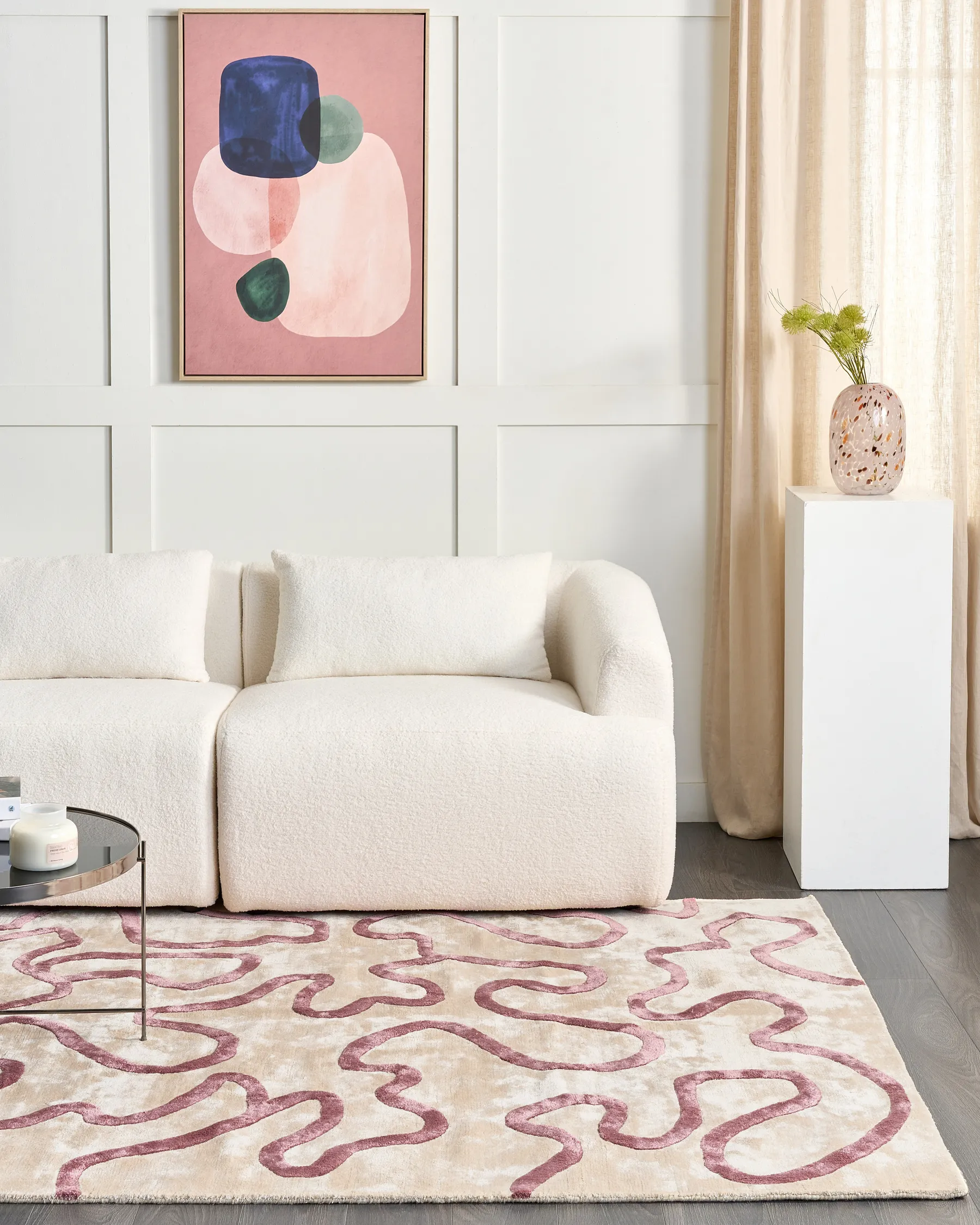 Rug KAPPAR Beige 160 x 230 cm Viscose_903995