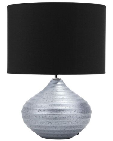 Ezüstszínű kerámia asztali lámpa 42 cm KUBAN