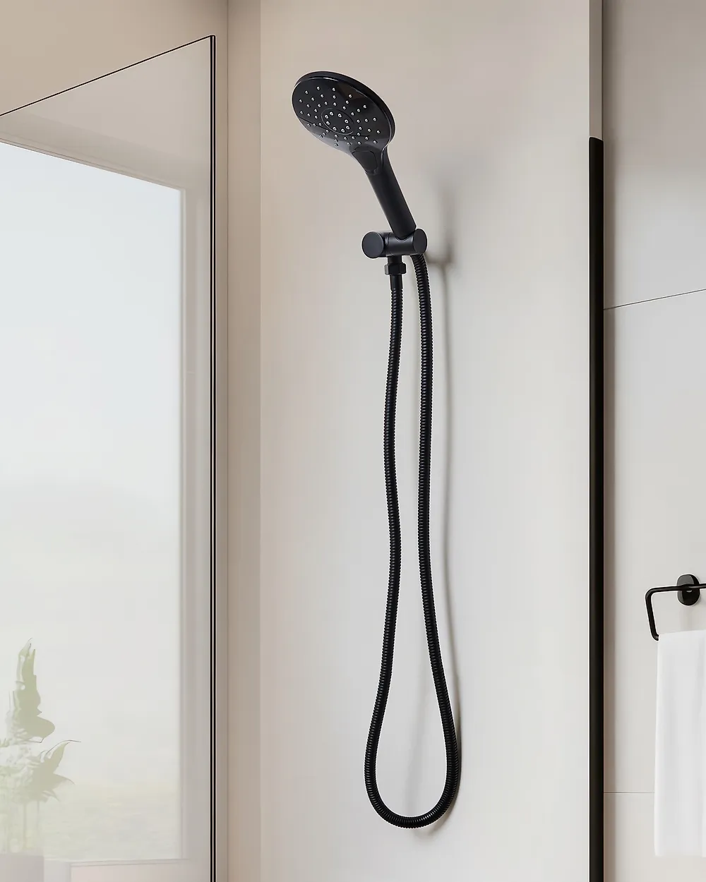 Shower Head and Hose Kit IQUIRA 4-function Black_1184096