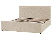 Bett mit Stauraum ROCHEFORT Samtstoff Beige 160 x 200 cm_857289