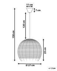 Pendant Lamp DRINO Rattan Light Brown_743981