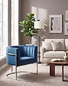 Armchair LARVIK Velvet Blue