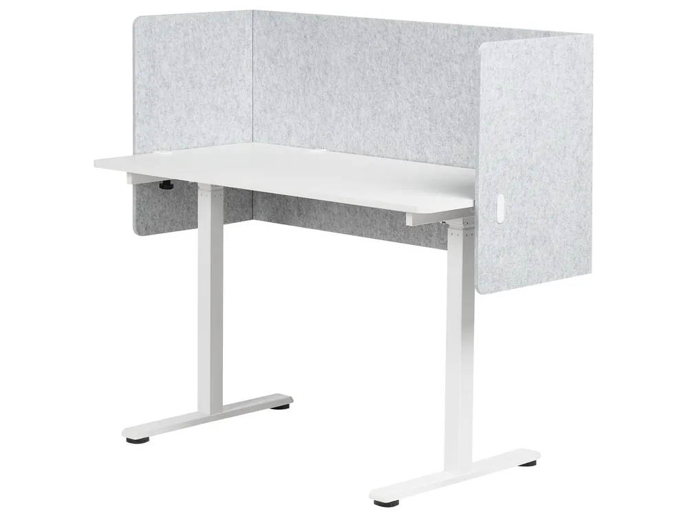 Desk Screen SOLOA 210 x 61 cm Grey_1015492
