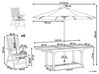 Ensemble de jardin 6 places avec parasol en bois foncé TOSCANA (12 options)_858572