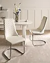 Set of 2 Dining Chairs ALTOONA Velvet Off-White