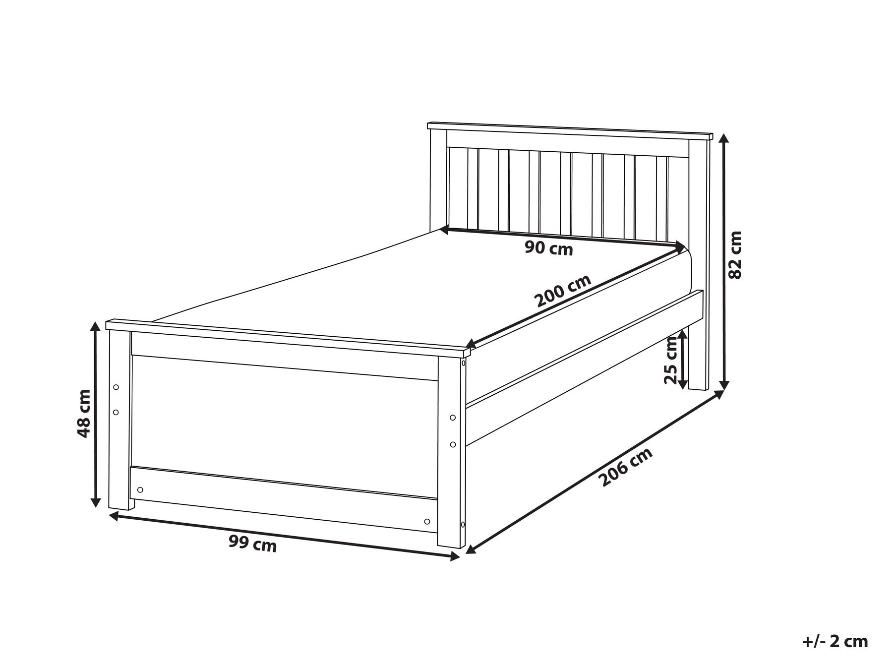 Bed Pine Wood OLENDON 90 x 200 cm (EU Single) Brown_1068434