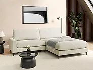Divano angolare MALOY Ciniglia Bianco sporco Lato Sinistro_1182905