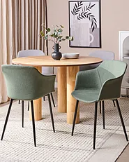 Set of 2 Dining Chairs ELIM Fabric Dark Green_1153871