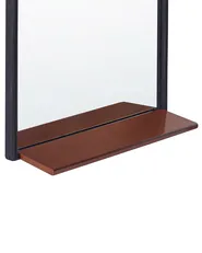 Lustro ścienne z półką DOMME 40 cm 67 cm Metal Czarny_837876