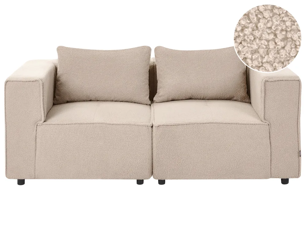 Sofa modułowa dla 2 osób AXEBO Boucle Beżowy