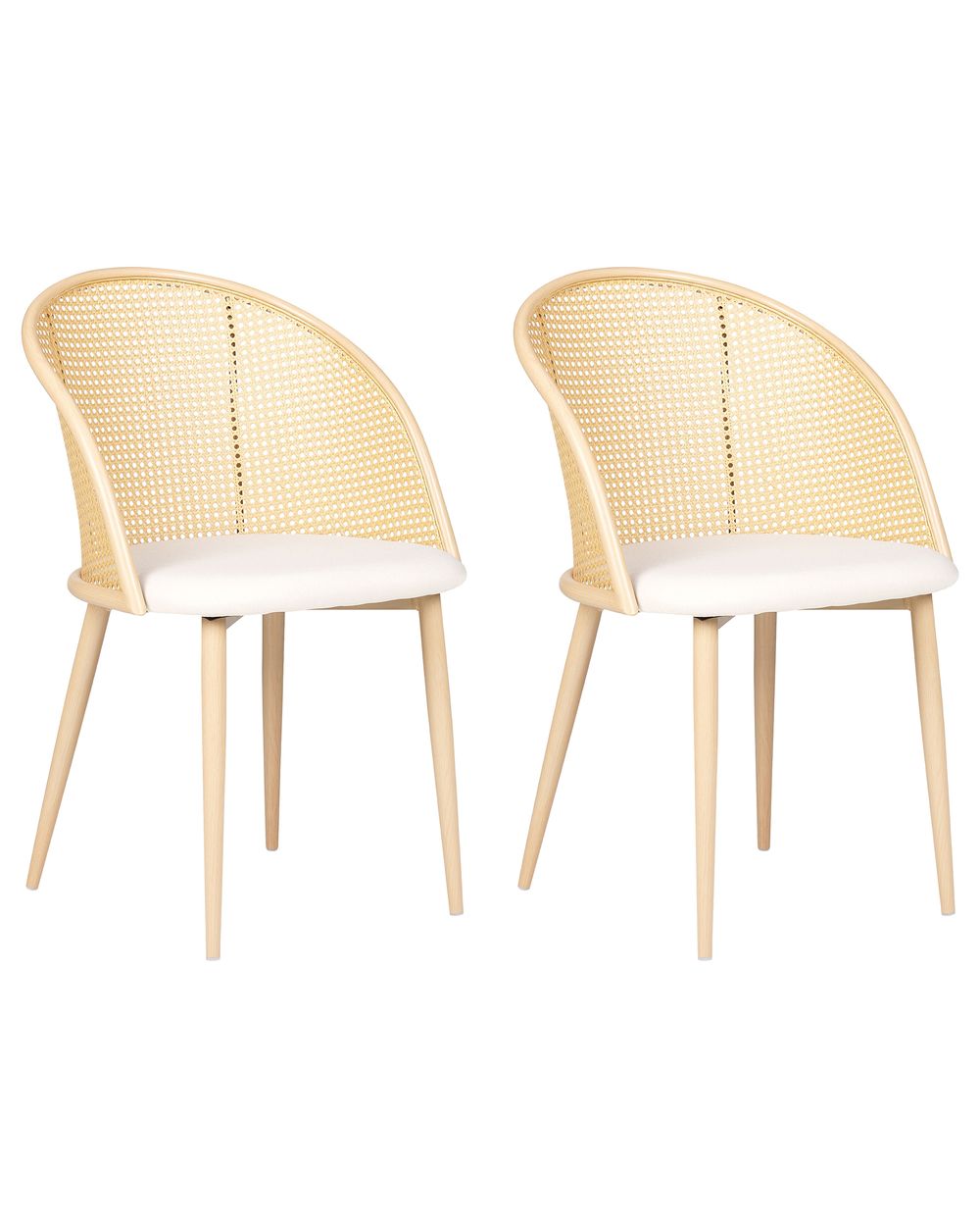 Lot de 2 chaises de salle à manger CORNELL Métal Beige clair