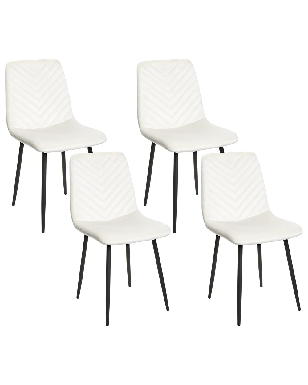 Set of Dining Chairs HAVRE Velvet Off-White